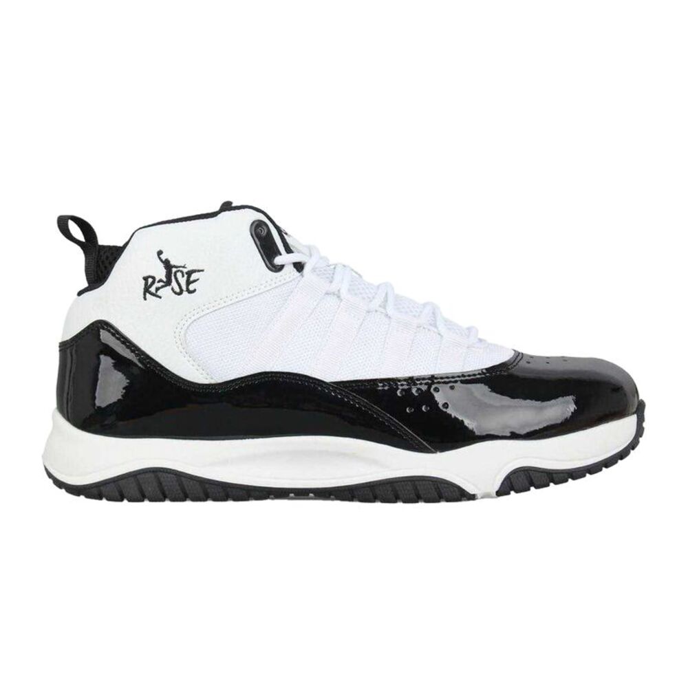 Rise Mens Shuttle Basketball Shoes / White/Black